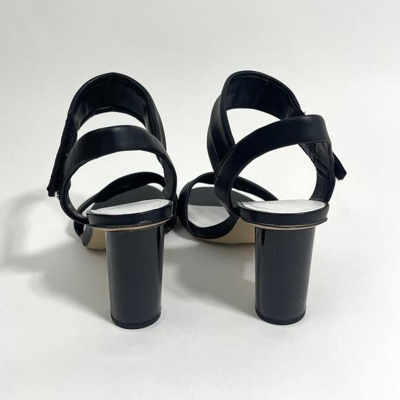 Franco Sarto Women’s Size 8 Black Faux Leather Osmina Ankle Strap Sandal Heels - Picture 3 of 10